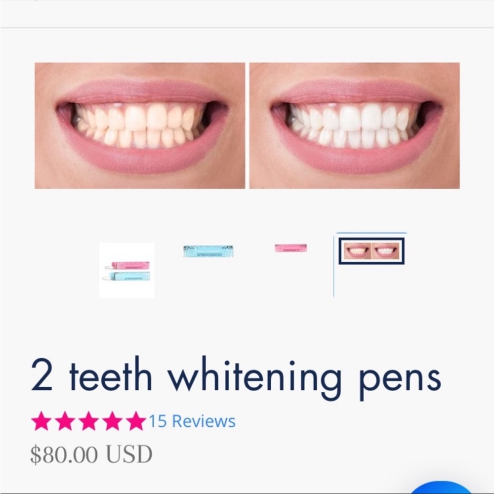 NEW Smile Sciences Rx Strength Teeth Whitening Pens Set of 2 Mint Flavor